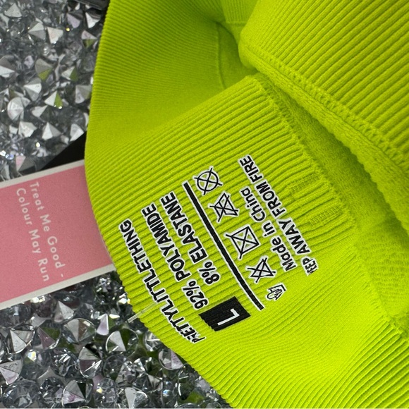 Pretty little things skirt, lime, green rhinestone, bling fringe, stretchy sexy - Picture 8 of 9